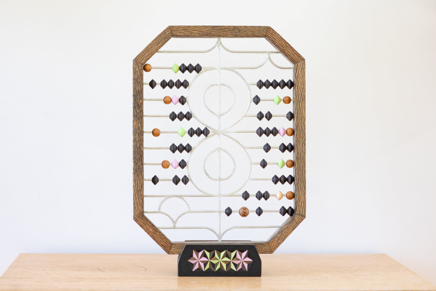 Wanda Gillespie - Hourglass Counting Frame (Small Black With Pink And Green silver 8) 2022