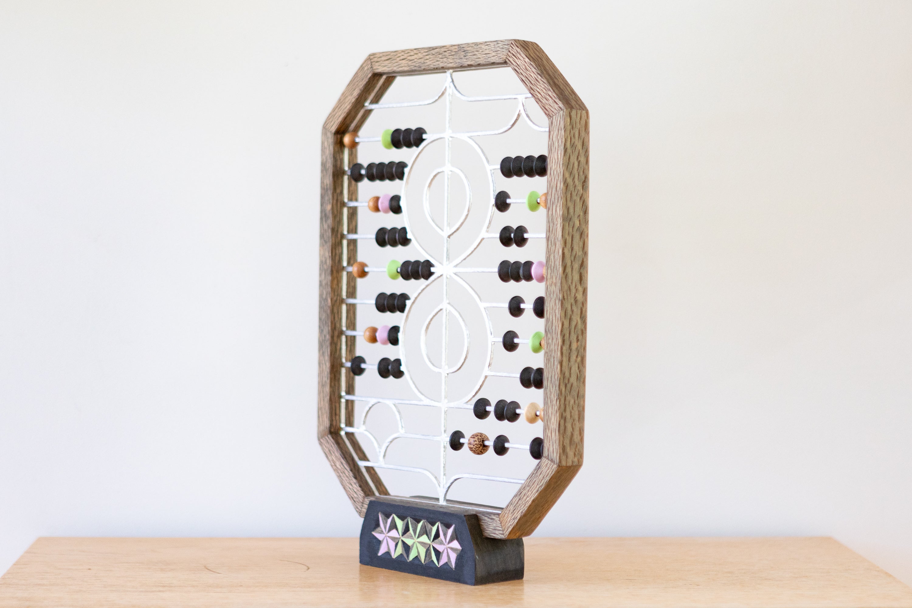 Wanda Gillespie - Hourglass Counting Frame (Small Black With Pink And Green silver 8) 2022